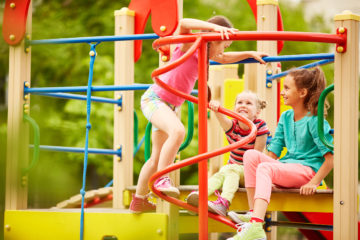 pre-school children at playground